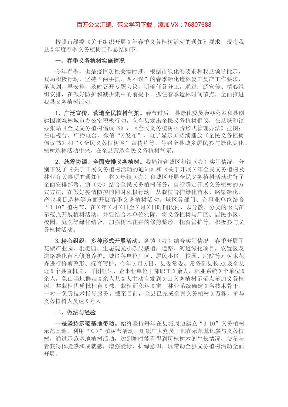 县春季义务植树工作总结.docx_第1页