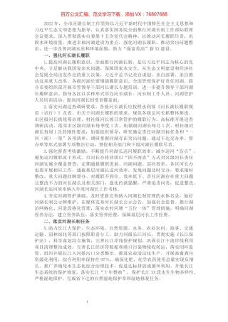 2022年度X市河湖长制工作要点.docx