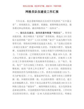 网格员队伍建设工作汇报.docx