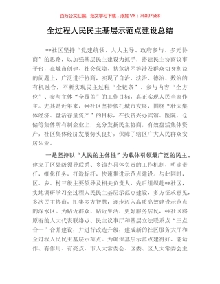 全过程人民民主基层示范点建设总结.docx