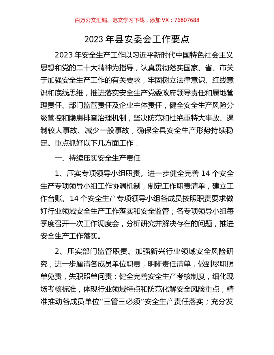 2023年县安委会工作要点.docx_第1页