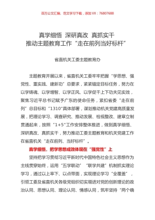 主题教育工作总结（一）（省直工委）.docx