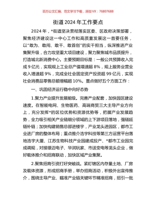 街道2024年工作要点.docx