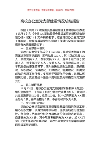 高校办公室党支部建设情况总结报告.docx
