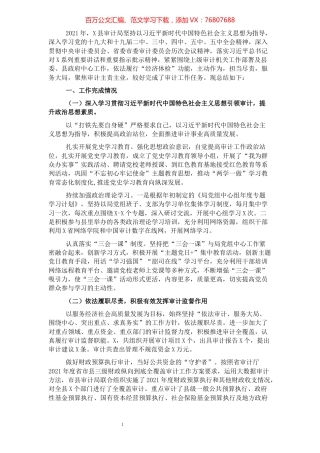 县审计局2021年度工作总结.docx