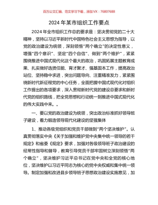 2024年某市组织工作要点.docx