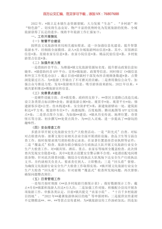 镇2022年旅游工作半年总结.docx