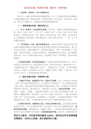 乡镇2022年特色工作总结及2023年计划.docx