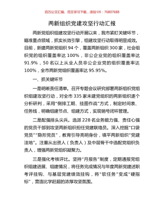 两新组织党建攻坚行动汇报.docx