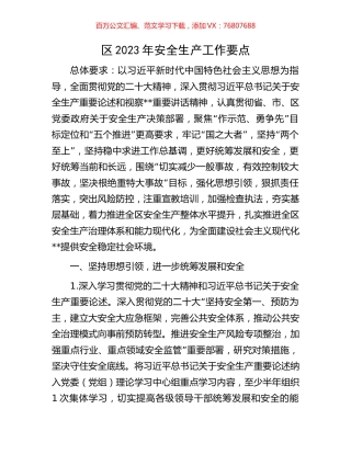 区2023年安全生产工作要点.docx