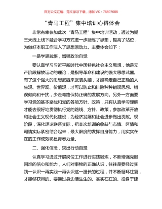 “青马工程”集中培训心得体会.docx