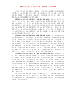 学习贯彻“两会”精神心得感悟：以团结奋斗书写宏伟蓝图新精彩.docx