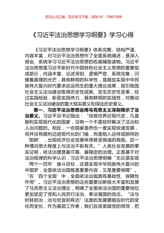 《习近平法治思想学习纲要》学习心得.docx