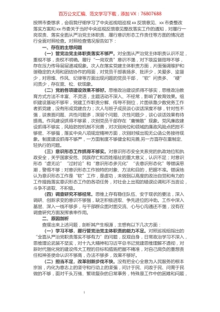 党委书记巡视整改专题民主生活会个人对照检查材料​​​​​​​​​​​​​​.docx