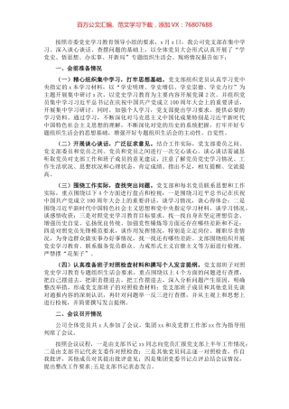 党史学习教育专题组织生活会召开情况报告（集团公司）​​​​​​​​​.docx