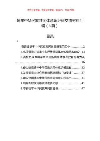 铸牢中华民族共同体意识经验交流材料汇编.docx