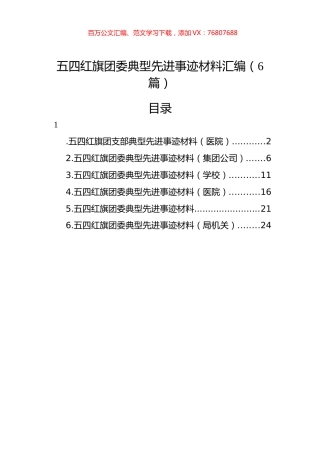 五四红旗团委典型先进事迹材料汇编（6篇）.docx