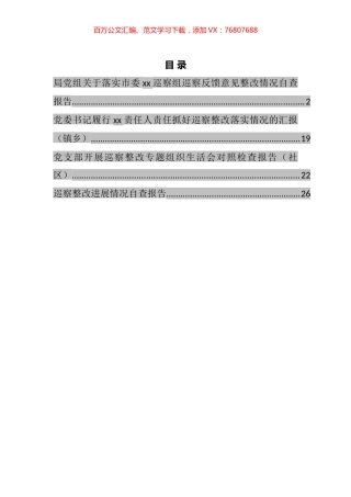 落实巡察组反馈意见整改情况自查报告汇编.docx