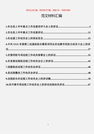 巡视巡查讲话汇编（10篇） (2).docx