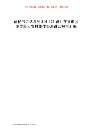 （21篇）在县市区发展壮大农村集体经济讲话报告汇编.docx