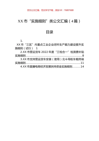 XX市“实施细则”类公文汇编（4篇）.docx