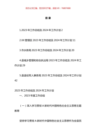 2023年工作总结及2024年工作计划汇编.docx