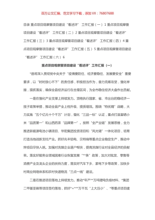 重点项目观摩暨项目建设“看述评”工作汇报汇编（6篇）.docx