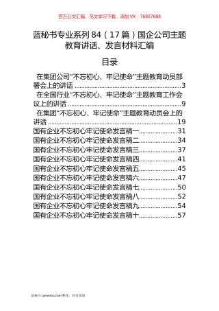 （17篇）国企公司主题教育讲话、发言材料汇编.docx