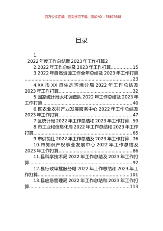 022年工作总结和2023年工作打算汇编（13篇）.docx