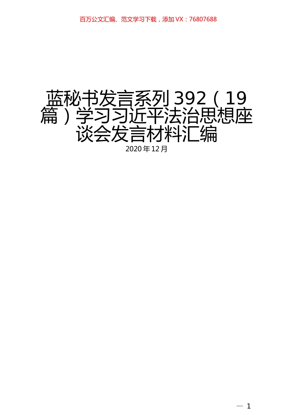 （19篇）学习习近平法治思想座谈会发言材料汇编 (2).docx_第1页