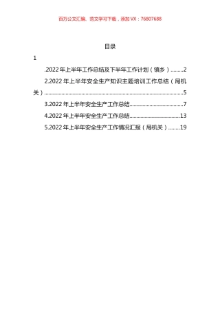 2022年上半年安全生产工作总结汇编.docx