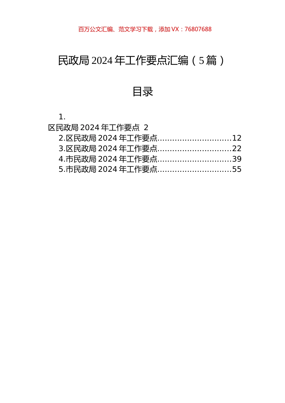 民政局2024年工作要点汇编（5篇）.docx_第1页