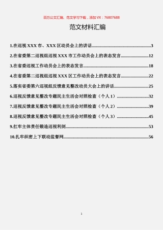 巡视工作系列材料汇编（10篇）.docx
