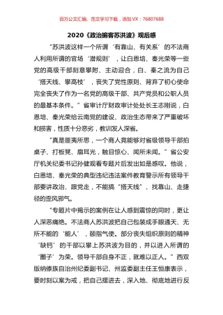 政治掮客苏红坡观后感7篇.docx