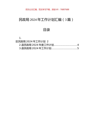 民政局2024年工作计划汇编（3篇）.docx