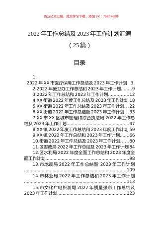 2022年工作总结及2023年工作计划汇编（25篇） (1).docx