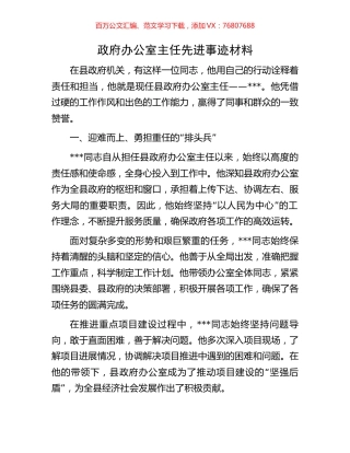 政府办公室主任先进事迹材料.docx
