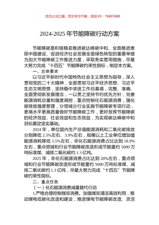 2024-2025年节能降碳行动方案.docx