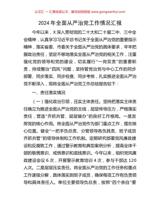 2024年全面从严治党工作情况汇报 (2).docx