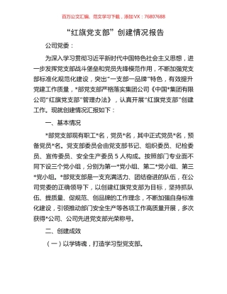 “红旗党支部”创建情况报告.docx
