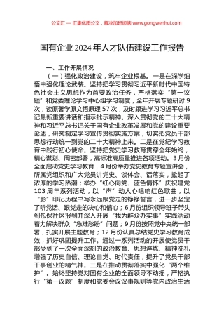 国有企业2024年人才队伍建设工作报告.docx