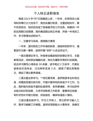 个人转正述职报告.docx