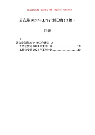 公安局2024年工作计划汇编（3篇）.docx