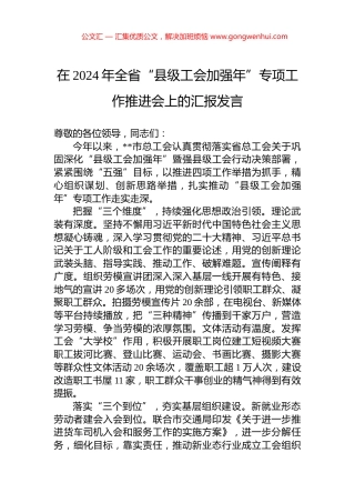 在2024年全省“县级工会加强年”专项工作推进会上的汇报发言 (2)