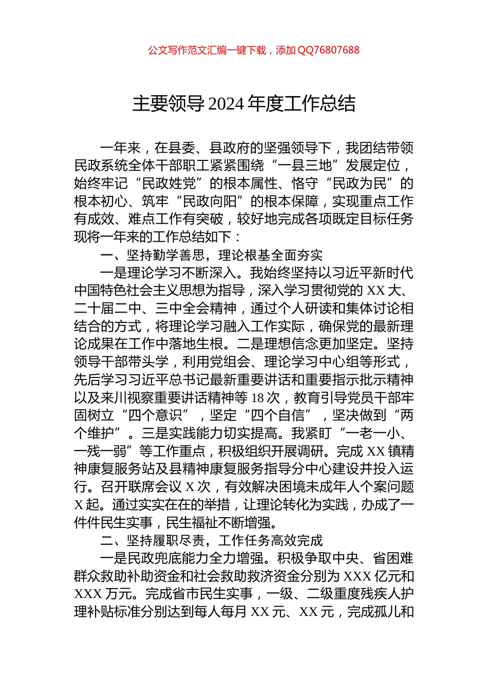 主要领导2024年度工作总结_第1页