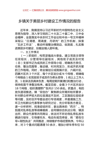 乡镇关于美丽乡村建设工作情况的报告 (2)