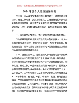 2024年度个人述责述廉报告