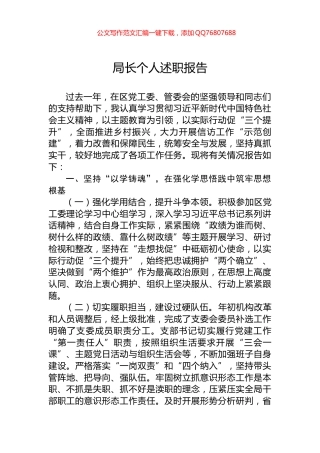 局长个人述职报告