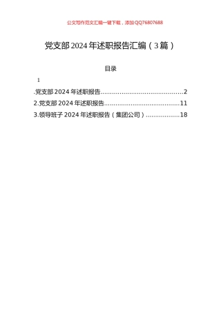 党支部2024年述职报告汇编（3篇）