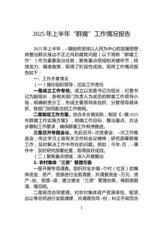 2025年上半年“群腐”工作情况报告
